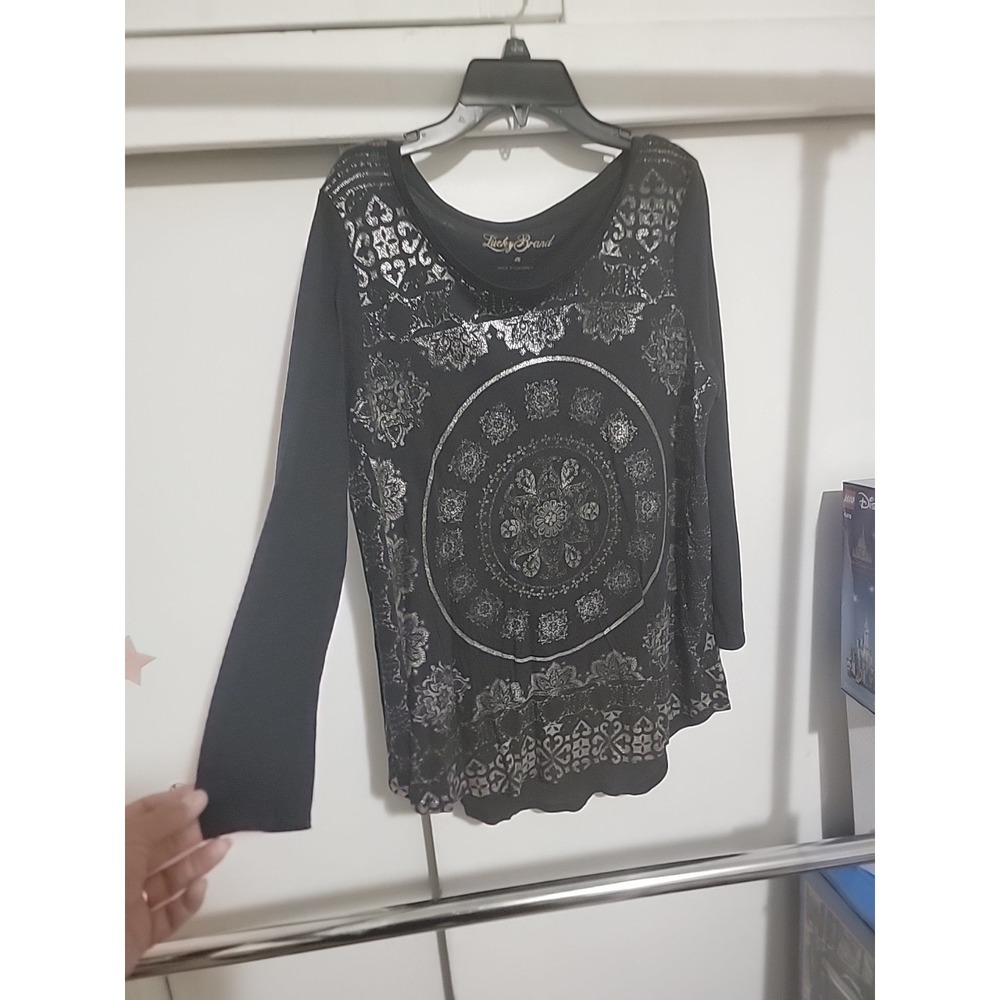 Lucky Brand Graphic Metallic Foil Circle Burst‎ Tee M